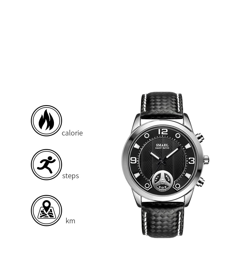 Men's 3D Dial Plaid Leather Watches