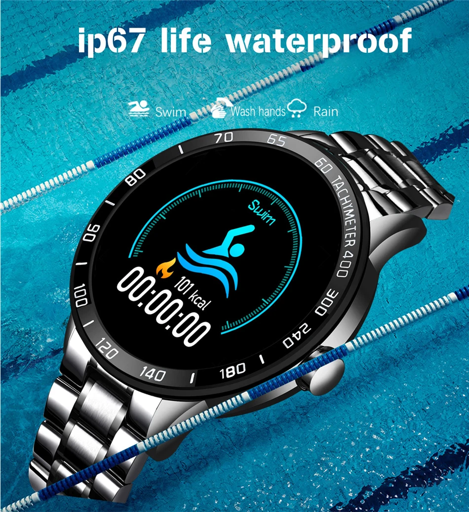 Men's Steel Waterproof Smartwatch