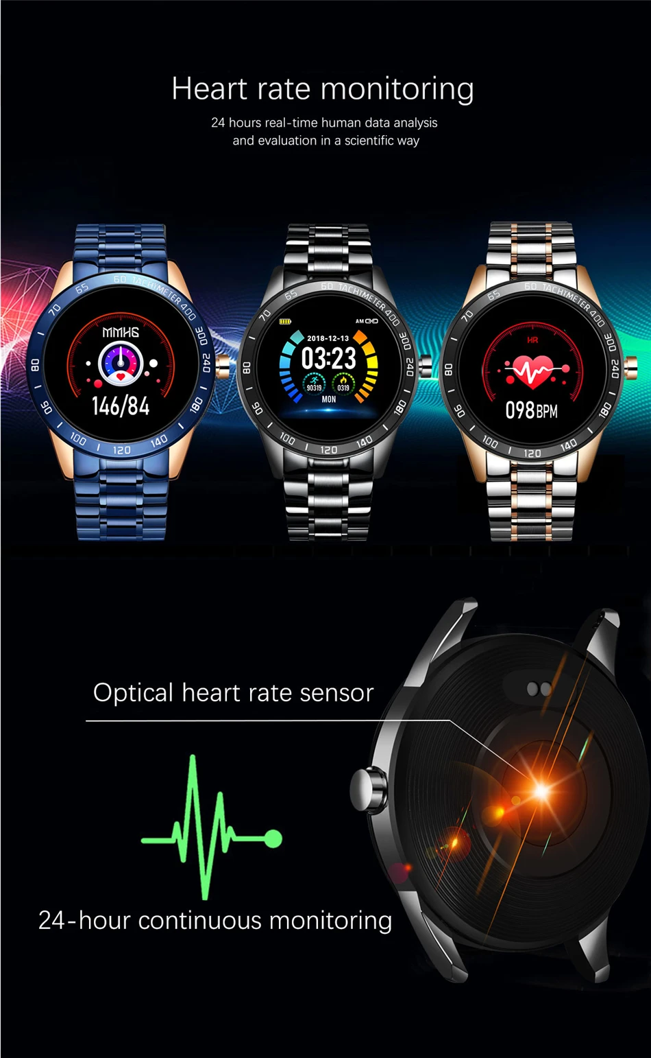 Men's Steel Waterproof Smartwatch