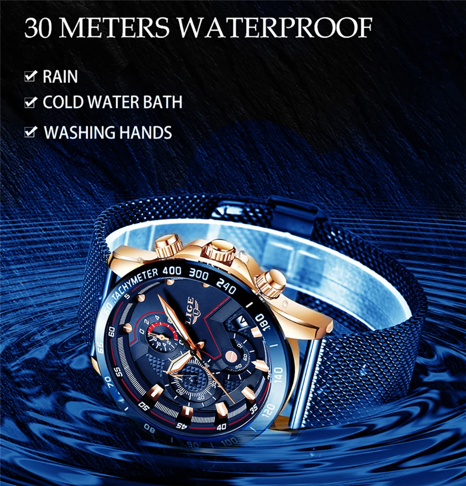 Men's Steel Waterproof Smartwatch