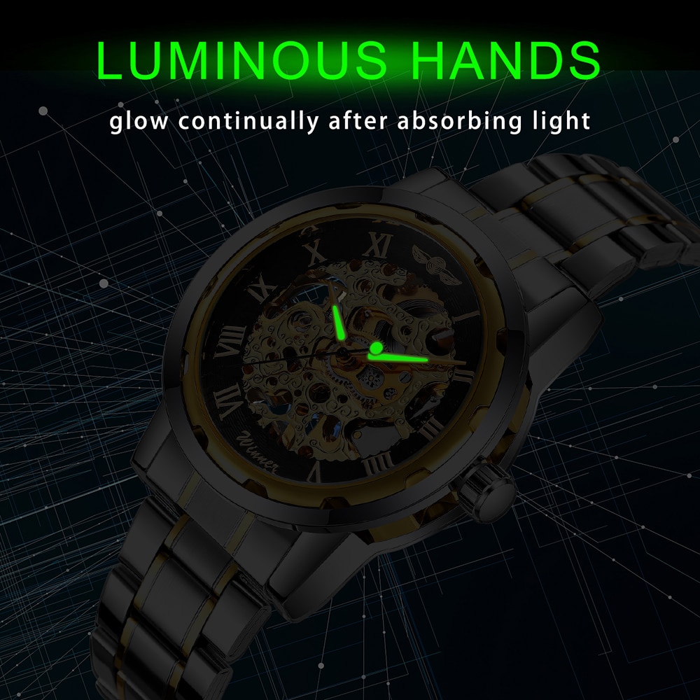 Men's Steampunk Style Mechanical Watch