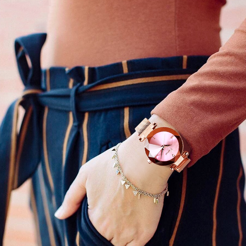 Women's Stylish Diamond Dial Watch